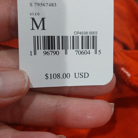 Free people  red dress sz M ruffled - Picture 5 of 11